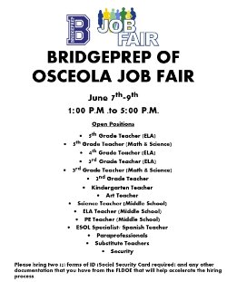 June 7th-9th Job Fair